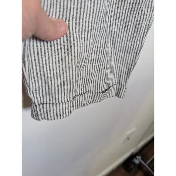 J. Crew Navy Striped Linen-Cotton Blend Drawstring Pants Size 12 Summer Vacation - Picture 4 of 8